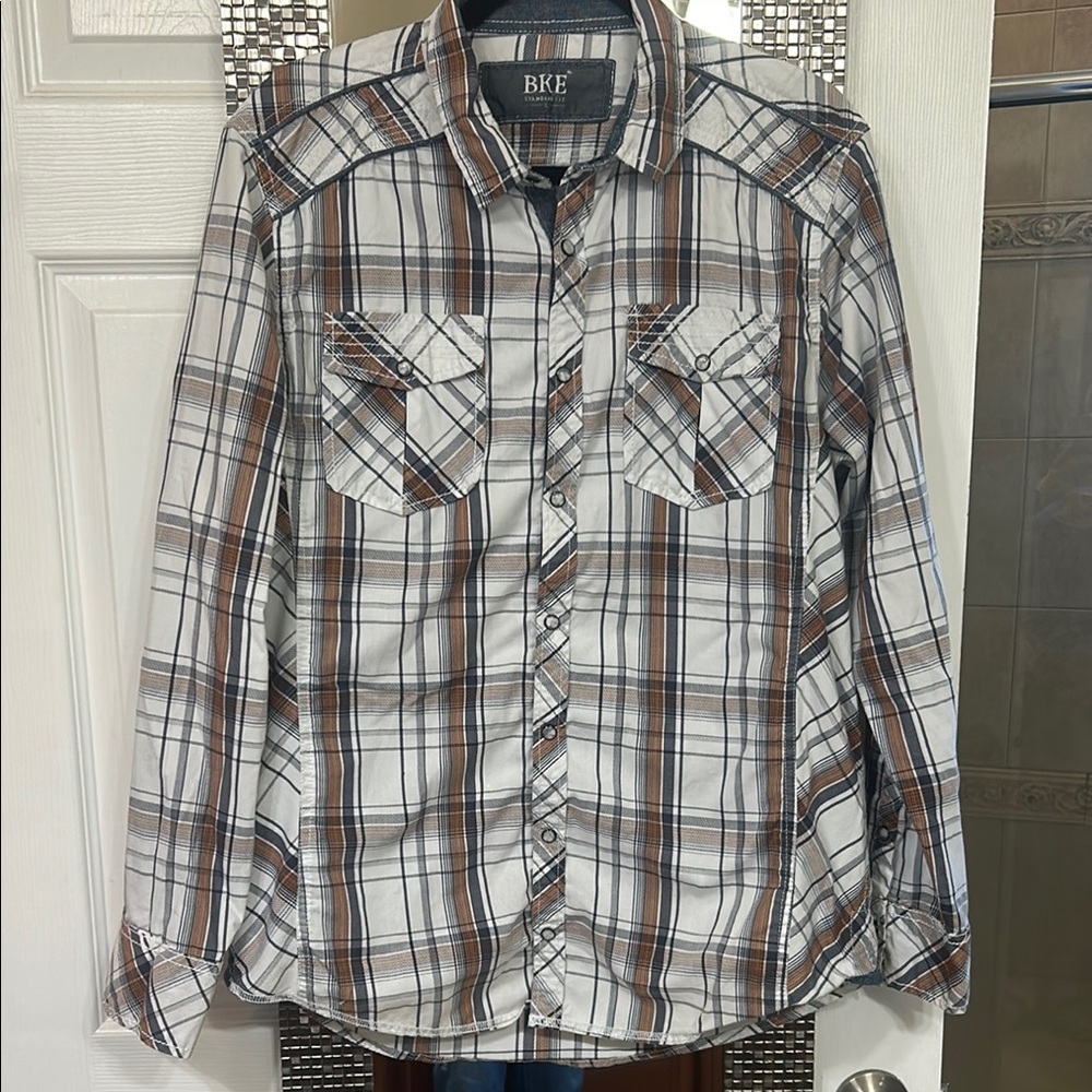 BKE Plaid Button-Up Shirt